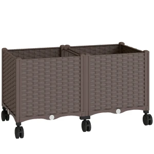 Hoogbed Van Kunststof, Zelfbewaterende Plantenbak Met Afvoergaten En Stoppen