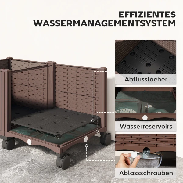 Hoogbed Van Kunststof, Zelfbewaterende Plantenbak Met Afvoergaten En Stoppen