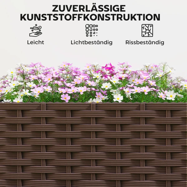 Hoogbed Van Kunststof, Zelfbewaterende Plantenbak Met Afvoergaten En Stoppen