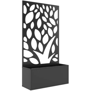 Hoogbed Van Metaal Met Klimrek, Wandmontage Of Vrijstaand, Plantenbak Met Zichtbescherming