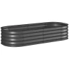 Hoogtebed Plantenbed, Modulair Hoog Bed, Beschermde Randen, Ontwerp Zonder Bodem, 150 X 62 X 30 Cm, Donkergrijs