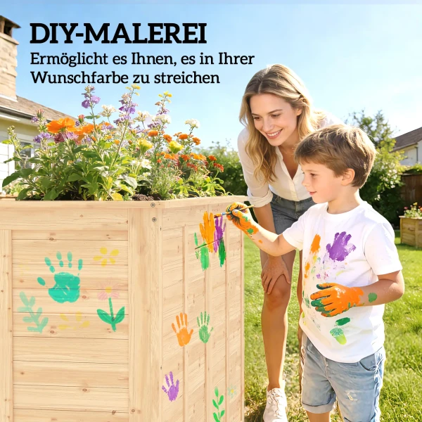 Houten Verhoogd Bed 152 X 77 X 77 Cm Verhoogd Diep Kruidentuin Met Open Bodem Versterkingsstangen