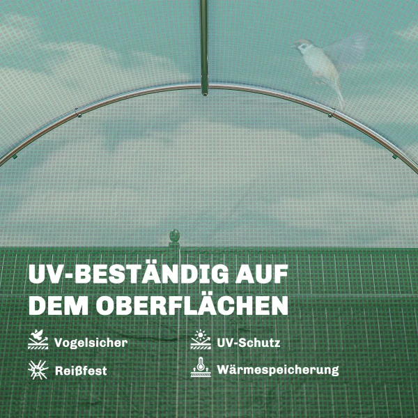 Kas 3 X 2 X 2 M Foliekas Met Afsluitbare Deur 6 Rolbare Netvensters Steunstangen