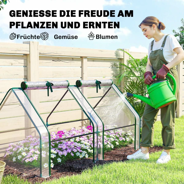 Kas Met Ritssluiting Venster, Winterbestendig Foliekas Van Staal 180 X 90 X 90 Cm Transparant