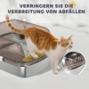 Kattenbak Van Roestvrij Staal, Katten Toilet Met Hoge Rand, Bak, Inclusief Schep, Voor Grote Katten, 53x42x27cm, Koolgrijs