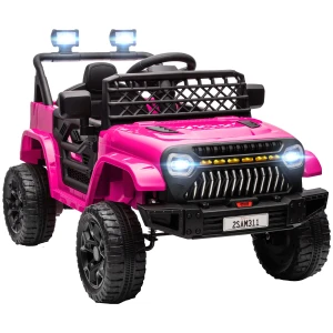 Kinder Elektroauto 12V Kinderauto Elektrisch Met 2,4 GHz Afstandsbediening 2 Motor Toeter LED Muziek Voor 3 8 Jaar Roze