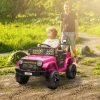 Kinder Elektroauto 12V Kinderauto Elektrisch Met 2,4 GHz Afstandsbediening 2 Motor Toeter LED Muziek Voor 3 8 Jaar Roze