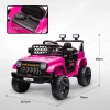 Kinder Elektroauto 12V Kinderauto Elektrisch Met 2,4 GHz Afstandsbediening 2 Motor Toeter LED Muziek Voor 3 8 Jaar Roze