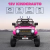 Kinder Elektroauto 12V Kinderauto Elektrisch Met 2,4 GHz Afstandsbediening 2 Motor Toeter LED Muziek Voor 3 8 Jaar Roze