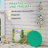 Kinderset, 4 delige Kinderzitset Met Afneembare Zonnescherm, Kindertafel Met 2 Klapstoelen, Groen
