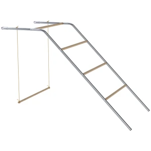 Kippen Speeltoestel Van Hout, Speelplaats Voor Kippen Met Kippenstokken, Verstelbare Schommel, 82 X 150 X 110 Cm Zilver