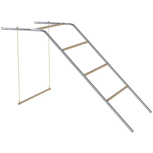 Kippen Speeltoestel Van Hout, Speelplaats Voor Kippen Met Kippenstokken, Verstelbare Schommel, 82 X 150 X 110 Cm Zilver