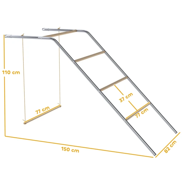 Kippen Speeltoestel Van Hout, Speelplaats Voor Kippen Met Kippenstokken, Verstelbare Schommel, 82 X 150 X 110 Cm Zilver
