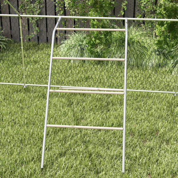 Kippen Speeltoestel Van Hout, Speelplaats Voor Kippen Met Kippenstokken, Verstelbare Schommel, 82 X 150 X 110 Cm Zilver