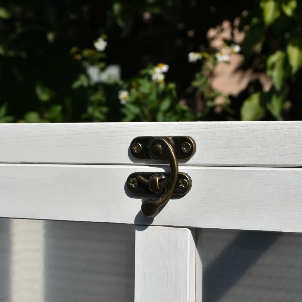 Klein Dierenhok Met 2 Niveaus 4 Wielen Verzegeld Vurenhout Grijs