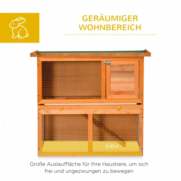 Klein Dierenhok Met 2 Verdiepingen, Weerbestendig, Vurenhout, Natuurlijk + Groen