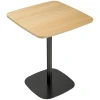 Kleine Eettafel, 60 Cm, Vierkant, MDF tafelblad, Stalen Voet, Voor Woonkamer, Eetkamer, Keuken, Natuurhout+zwart