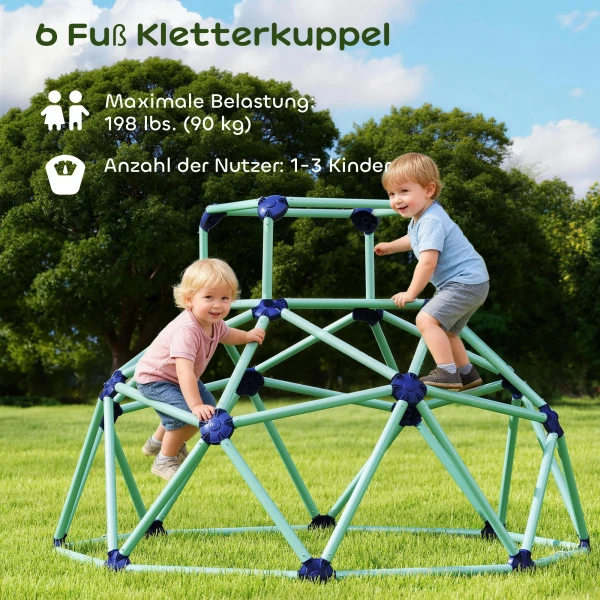 Klimkoepel Ø182,5cm UV bestendig, Waterdicht Klimdome Voor Kinderen Tot 90 Kg, Voor 3 8 Jaar Kunststof Blauw