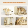 Krabpaal Kattenboom Met Hol, 4 Speelgoedjes, Sisalstammen, Groot Platform, Trap, Voor Katten Onder 5 Kg, Beige
