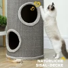 Krabton, 60 Cm Hoog Ø 35 Cm Tweelaagse Kattenton Met 2 Grotten, Pluche Rand, Voor 1 2 Katten Tot 5 Kg, Lichtgrijs