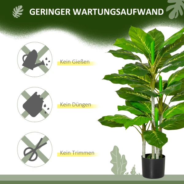 Kunstboom 95 Cm Kunstplant Met 33 Bladeren, Pot Voor Woonkamer