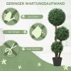 Kunstmatige Buxus Bol Drievoudige Kunstplant, Kunstmatige Plant Met Houten Stam In Pot, 30 X 30 X 100 Cm, Groen
