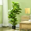 Kunstmatige Ficus plant, 110 Cm Hoog Met 90 Bladeren & Pot Voor Woonkamer