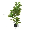 Kunstmatige Ficus plant, 110 Cm Hoog Met 90 Bladeren & Pot Voor Woonkamer