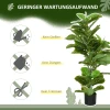 Kunstmatige Ficus plant, 110 Cm Hoog Met 90 Bladeren & Pot Voor Woonkamer