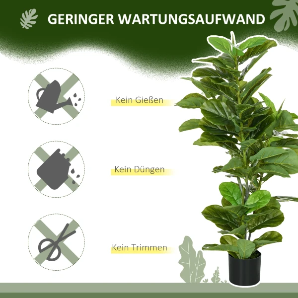 Kunstmatige Ficus plant, 110 Cm Hoog Met 90 Bladeren & Pot Voor Woonkamer