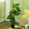 Kunstmatige Ficus plant, 110 Cm Hoog Met 90 Bladeren & Pot Voor Woonkamer