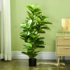 Kunstmatige Ficus plant, 110 Cm Hoog Met 90 Bladeren & Pot Voor Woonkamer