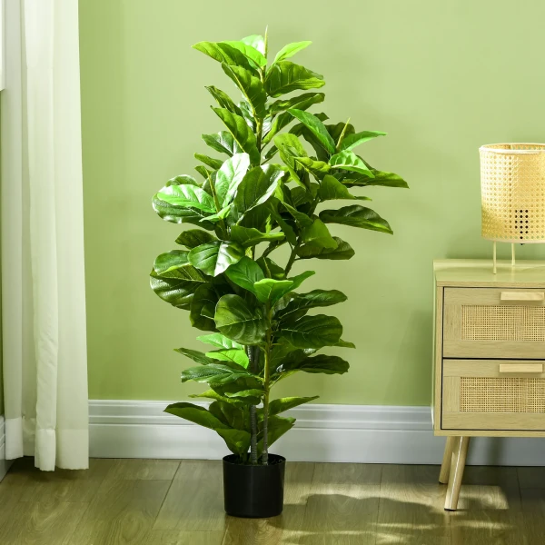 Kunstmatige Ficus plant, 110 Cm Hoog Met 90 Bladeren & Pot Voor Woonkamer