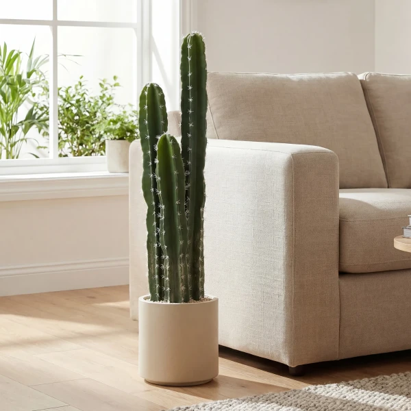 Kunstplant Cactus Grote Plant 95 Cm Met Pot Als Echt Voor Thuis, Kantoor, Groen