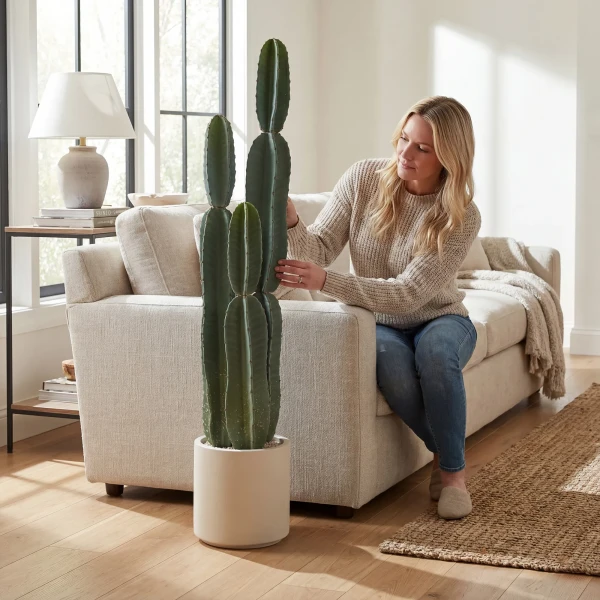 Kunstplant Cactus Grote Planten 111 Cm Kunstmatige Planten In Pot Voor Kantoor Woonkamer