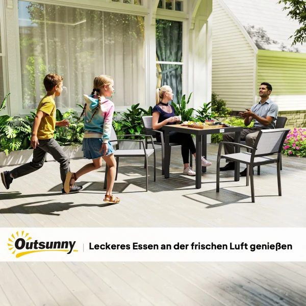 Kunststof Tuintafel 78 X 78 X 74 Cm Weerbestendig Aluminium Frame, Buffettafel Campingtafel Voor 4 Personen Balkontafel Terrastafel Buiteneettafel Voor Tuin, Terras Balkon Zwart