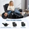 Massagesstoel Met 8 Vibratiekoppen, Relaxstoel, Verstelbare Rugleuning + Voetensteun, Zwart
