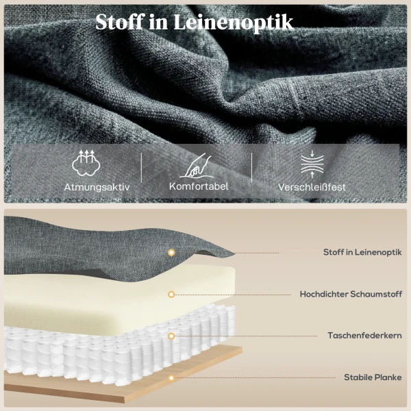 Massagestoel Met Opsta hulp, Relaxstoel, Vibratiekoppen, Met Kantelfunctie, Linnenlook, Grijs