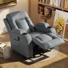 Massagestoel Met Schommel , Lig & Verwarmingsfunctie, 3 Modi, Draaibaar, Lichtgrijs