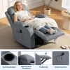 Massagestoel Met Schommel , Lig & Verwarmingsfunctie, 3 Modi, Draaibaar, Lichtgrijs