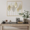 Metalen Frame Met Bladontwerp, Wanddecoratie, Moderne Stijl, Goudkleurig