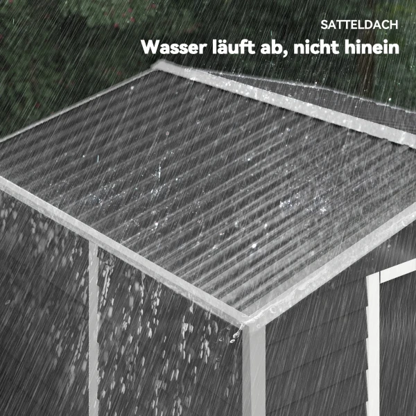 Metalen Tuinhuisje, Weerbestendig & Roestvrij, Afsluitbaar, 2,40 X 2,06 X 1,98 M, Donkergrijs