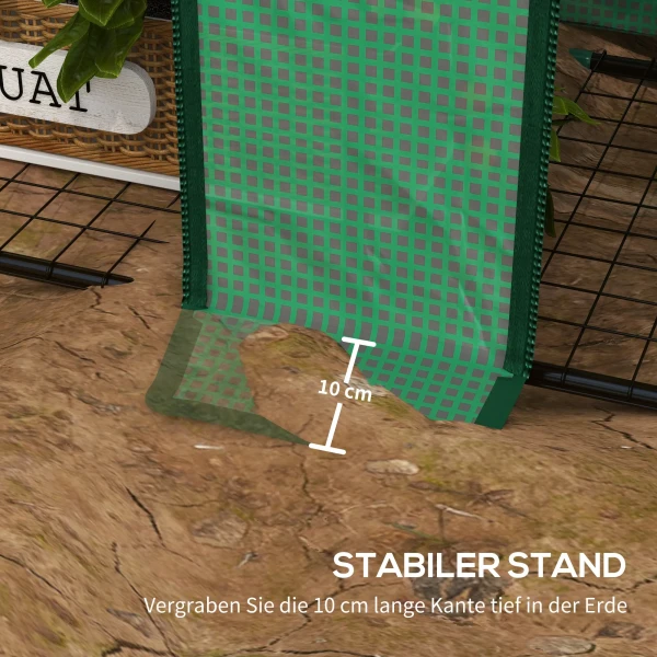 Mini kas, 3 Verdiepingen, 6 Draadrekken, 2 Openingen, Kunststof Zeil, Groen