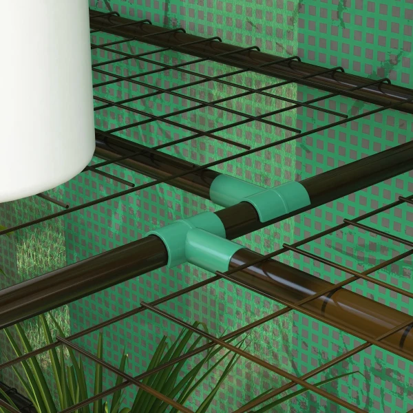 Mini kas, 3 Verdiepingen, 6 Draadrekken, 2 Openingen, Kunststof Zeil, Groen