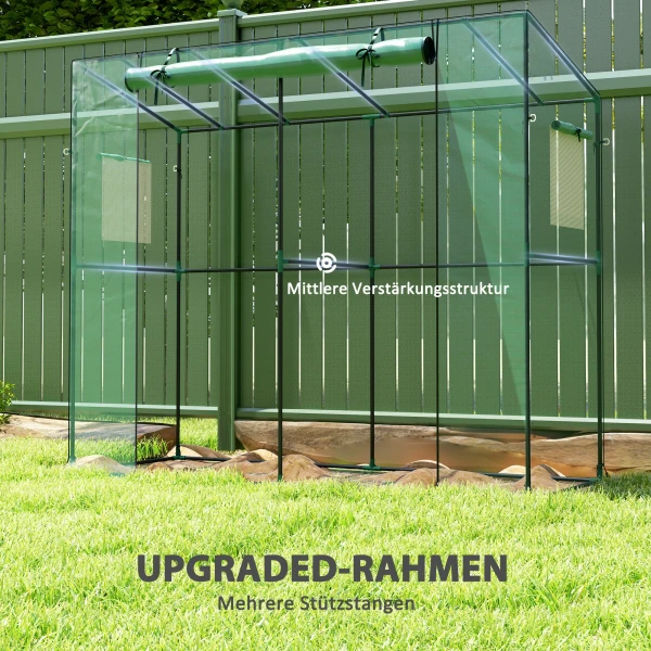 Mini kas, Leunende Kas Met Roldeur En Netramen, UV bestendig, Voor Bloemen, Zaailingen, Planten, Groen