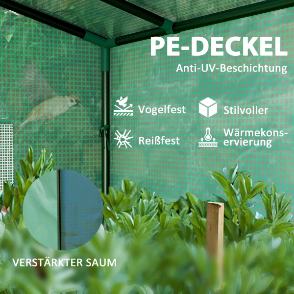 Mini kas, Leunende Kas Met Roldeur En Netramen, UV bestendig, Voor Bloemen, Zaailingen, Planten, Groen