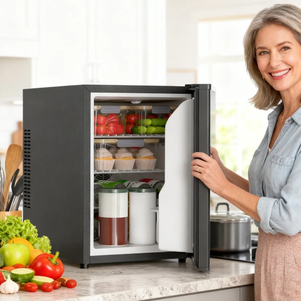 Mini Koelkast 44L/46 Blikjes Kleine Koelkast Met Verstelbare Thermostaat 43 X 51 X 51,3 Cm, Zwart