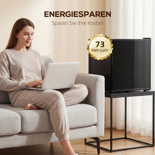 Mini Koelkast 44L/46 Blikjes Kleine Koelkast Met Verstelbare Thermostaat 43 X 51 X 51,3 Cm, Zwart