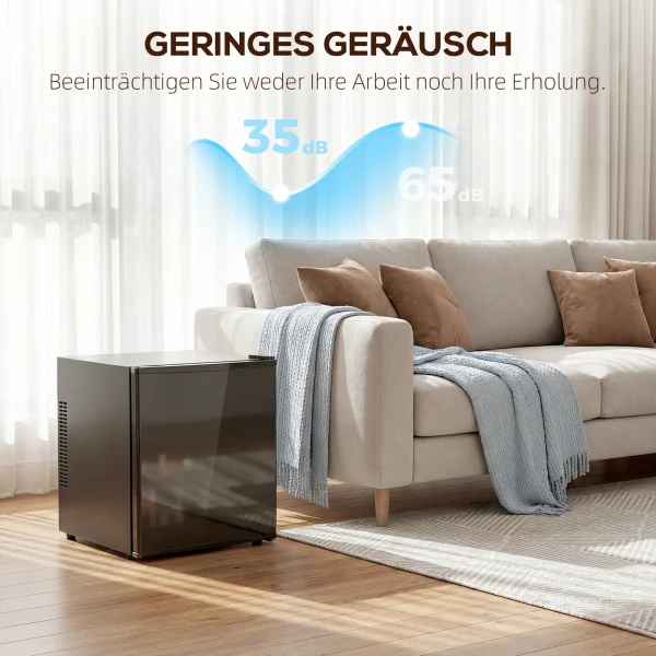 Mini Koelkast 44L/46 Blikjes Kleine Koelkast Met Verstelbare Thermostaat 43 X 51 X 51,3 Cm, Zwart