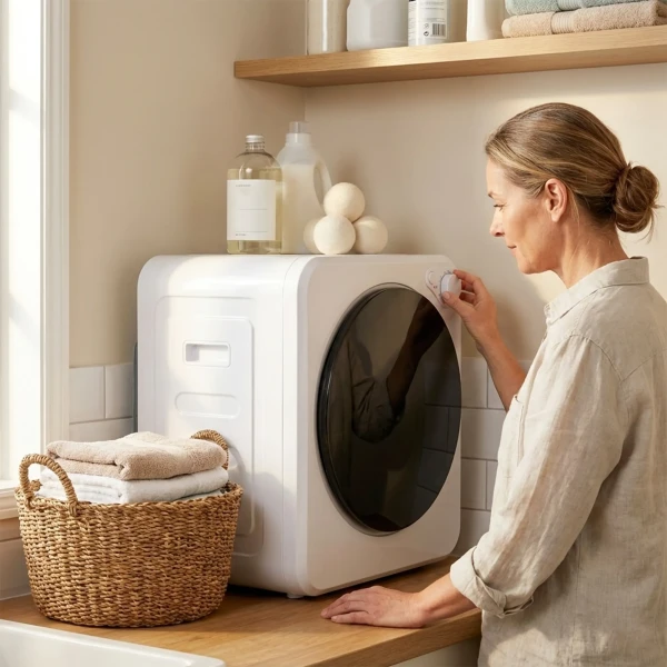 Mini Wasdroger 4 Kg Met 5 Programma's Tot 60℃ 800W/400W Luchtafvoerdroger Met Omkeerbare Roestvrijstalen Trommel Wit